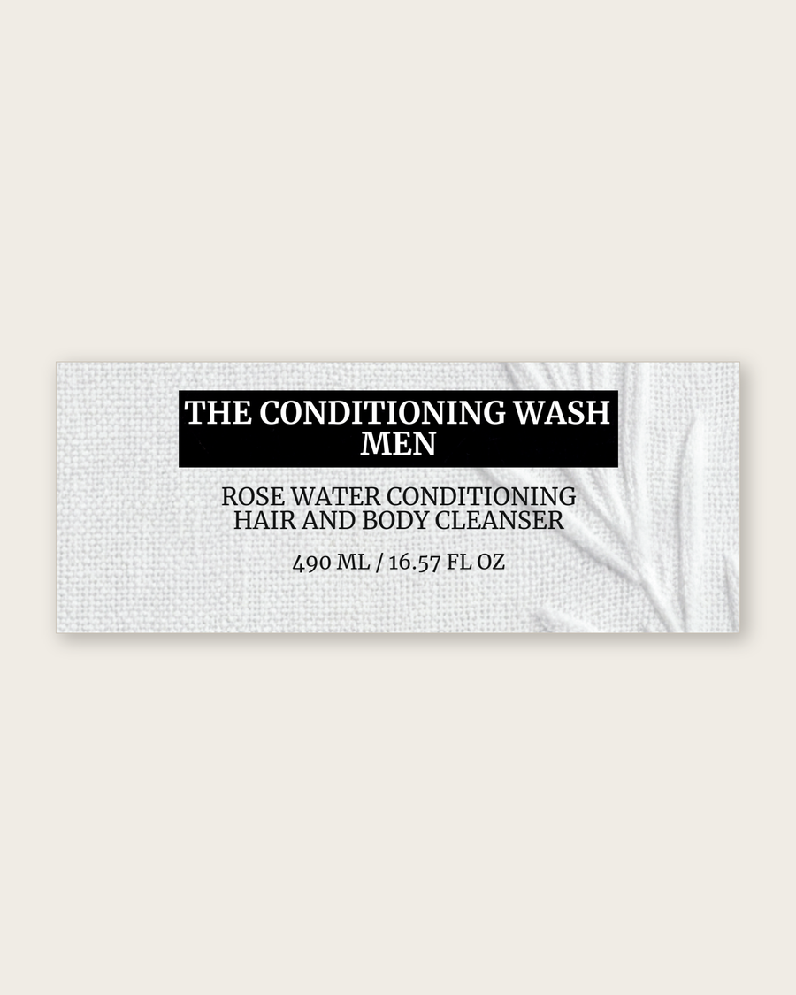 THE ROSE CONDITIONING WASH FOR MEN product label, 490 ML / 16.57 FL OZ