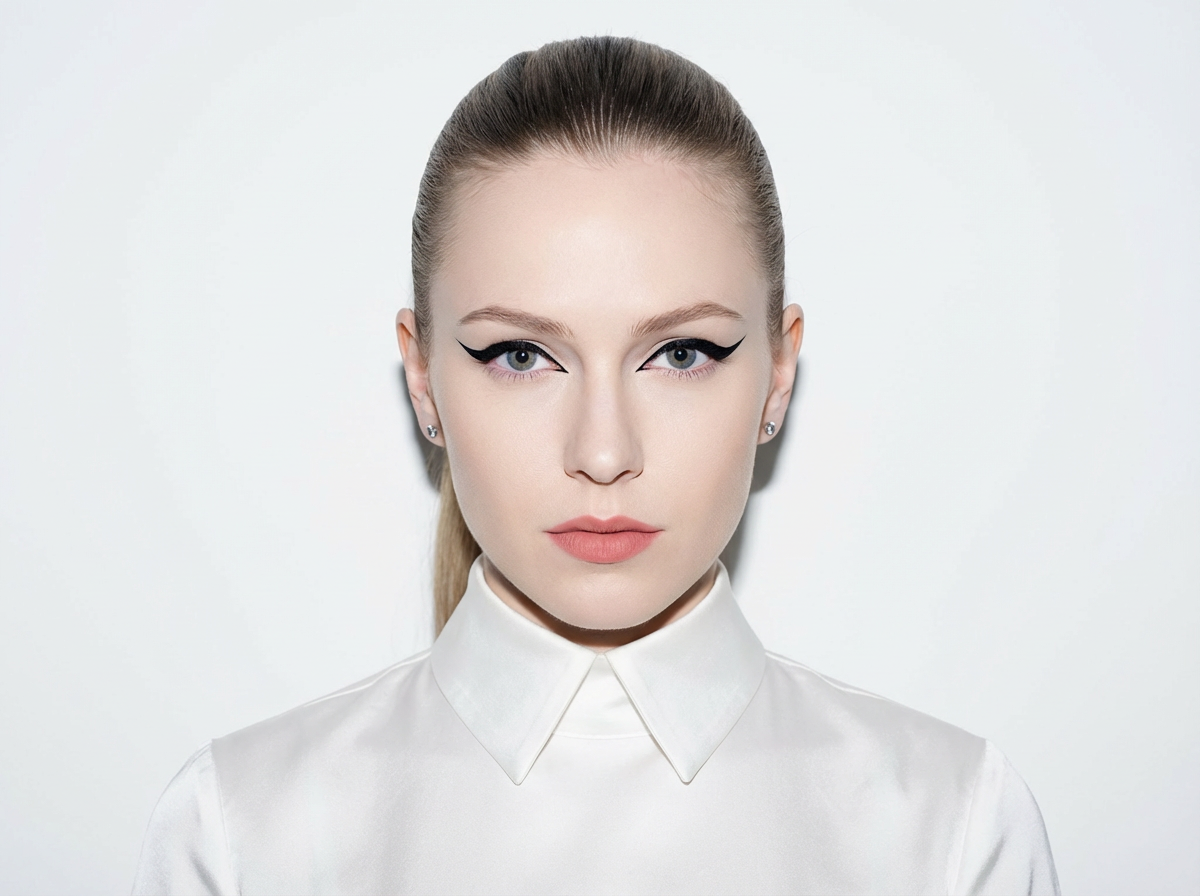 Person wearing a white shirt with a plain background