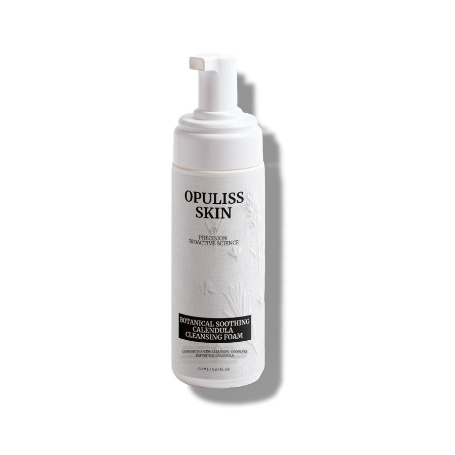 BOTANICAL SOOTHING CALENDULA CLEANSING FOAM product bottle, front label, corrected wording