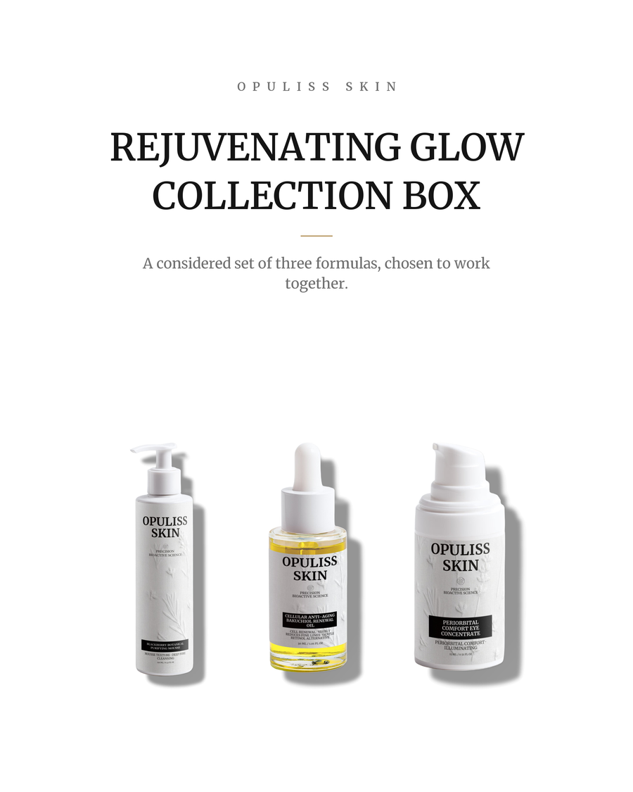 Rejuvenating Glow Collection Box, the formulas of the set shown together