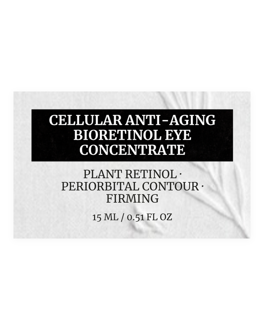 CELLULAR ANTI-AGING BIORETINOL EYE CONCENTRATE product label, plant retinol, periorbital contour, firming, 15 ml / 0.51 fl oz