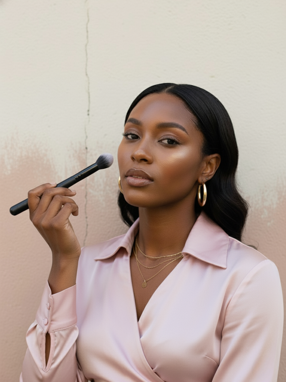 Cheek Fan Brush Gradient Finish For Pros Blush Contour Highlighter - Opuliss Beauty