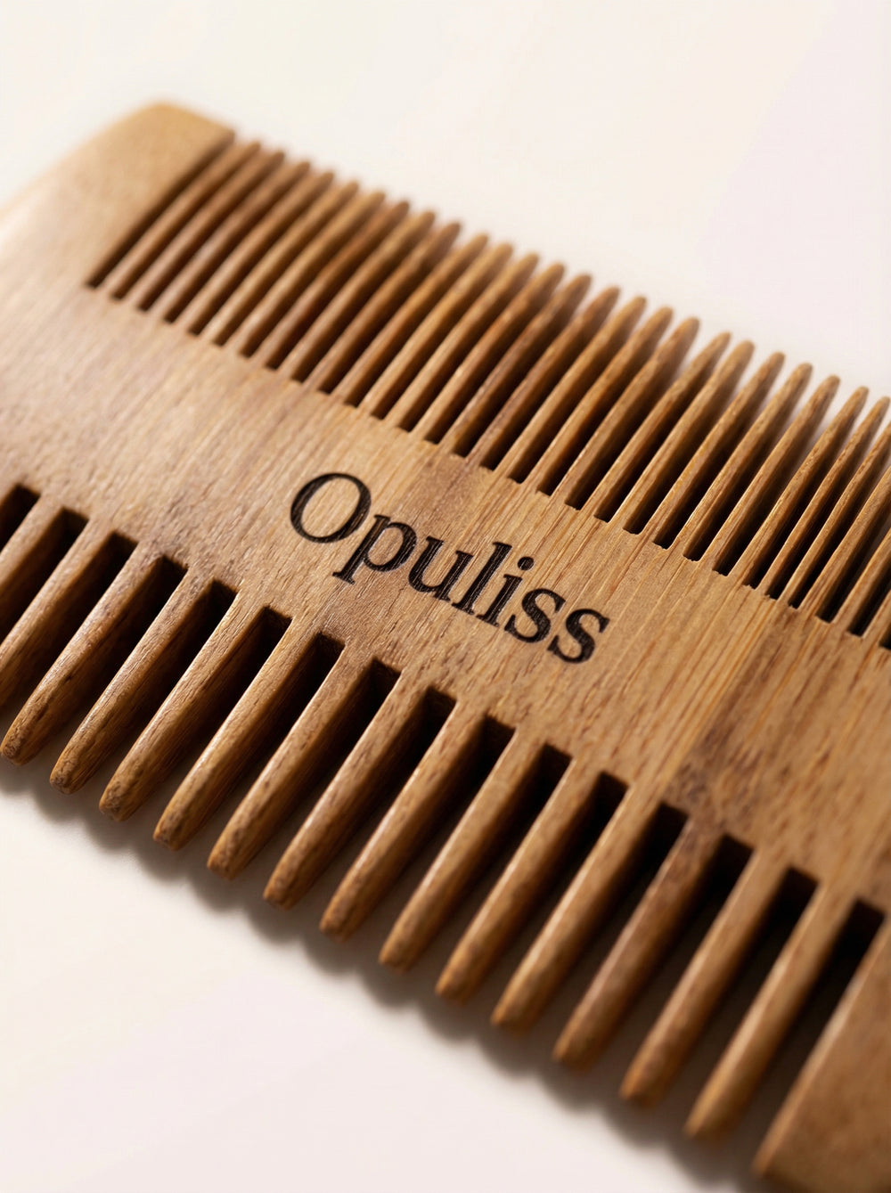 Premium Bamboo Beard Comb For Men Dual Wide And Fine Teeth