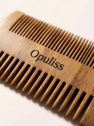 Premium Bamboo Beard Comb For Men Dual Wide And Fine Teeth