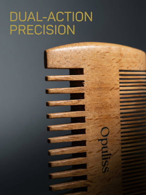Premium Bamboo Beard Comb For Men Dual Wide And Fine Teeth