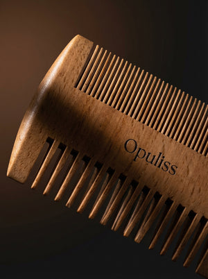 Premium Bamboo Beard Comb For Men Dual Wide And Fine Teeth