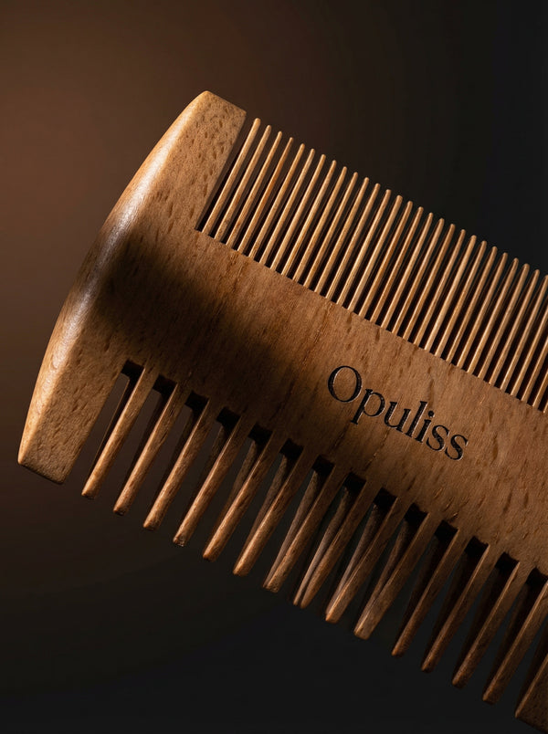 Premium Bamboo Beard Comb For Men Dual Wide And Fine Teeth