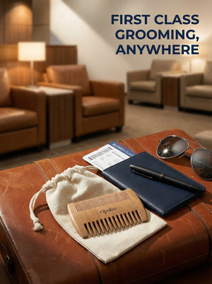 Premium Bamboo Beard Comb For Men Dual Wide And Fine Teeth