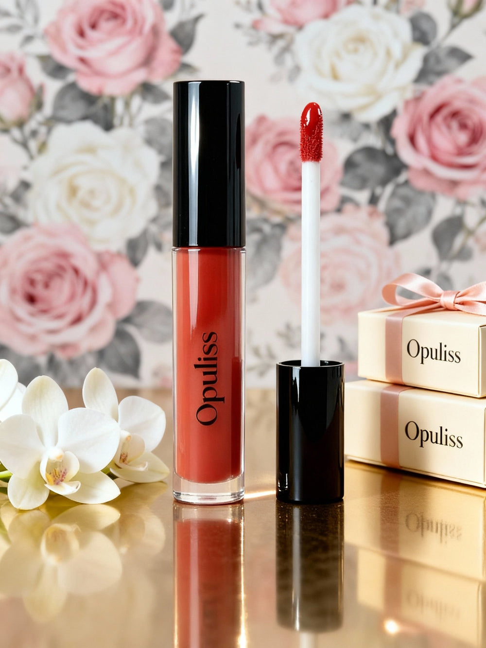 Lip Gloss Crimson One Swipe Fuller Lips Shine Bold Lip Lovers - Opuliss Beauty