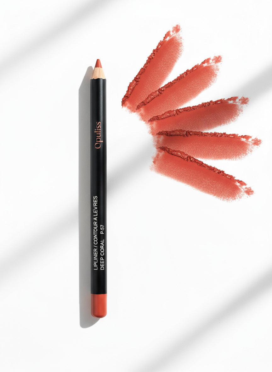 Lip Liner Deep Coral Lasting No Smudge Beeswax Seed Oils Makeup Lovers - Opuliss Beauty