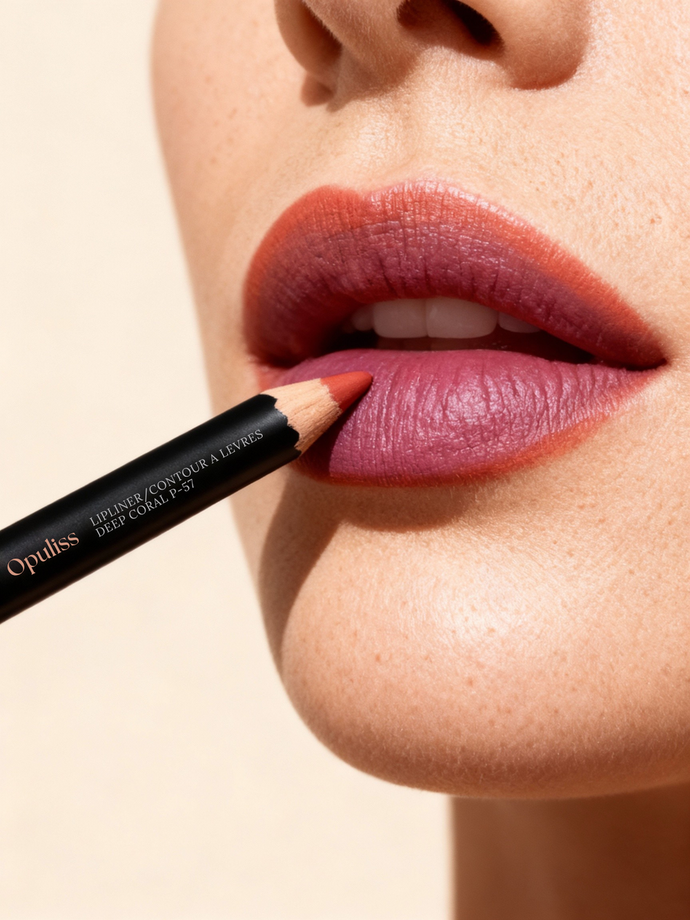 Opuliss Beauty Lip Liner Deep Coral Lasting No Smudge Beeswax Seed Oils Makeup Lovers