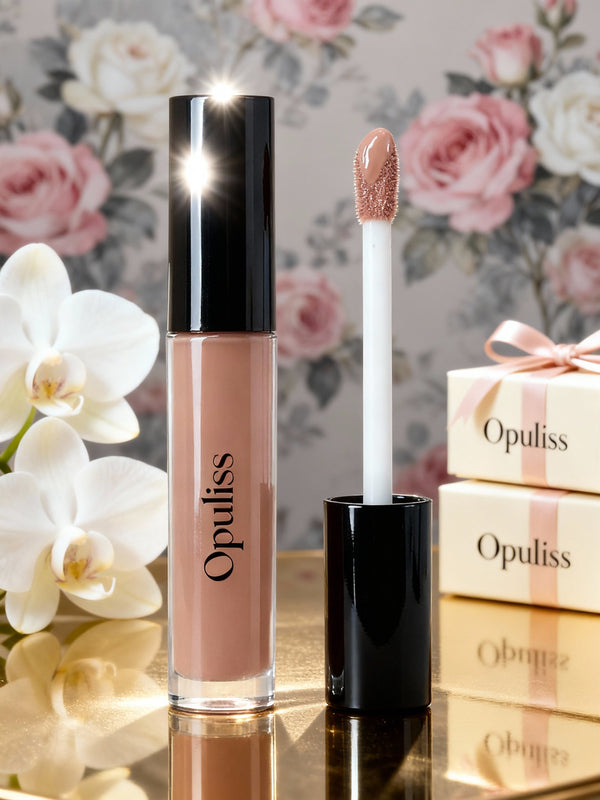 Lip Gloss Nude High Shine Fuller Lips Long Lasting Day Night Wear - Opuliss Beauty