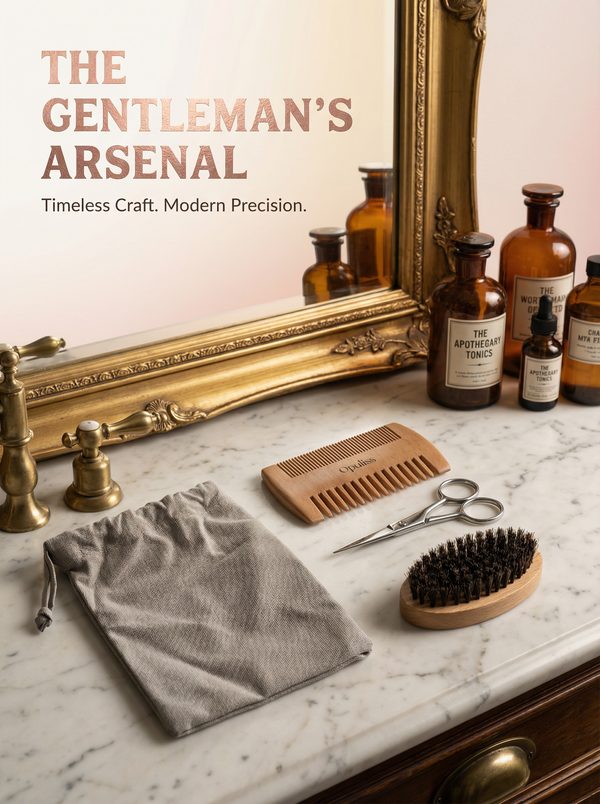 Pro Tools Men's Grooming Kit With Nylon Comb And Wooden Brush