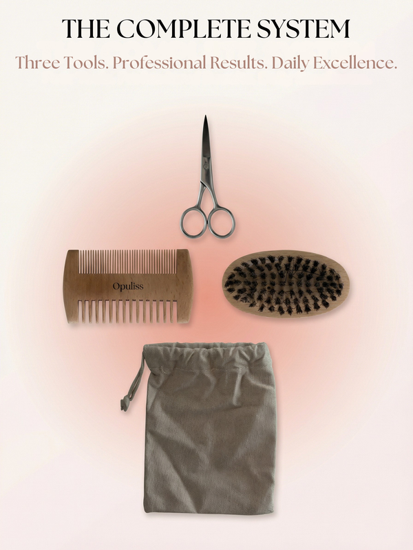 Opuliss Beauty Pro Tools Men's Grooming Kit With Nylon Comb And Wooden Brush | High-performance vegan cosmetic for professional finish and skin-first wear.