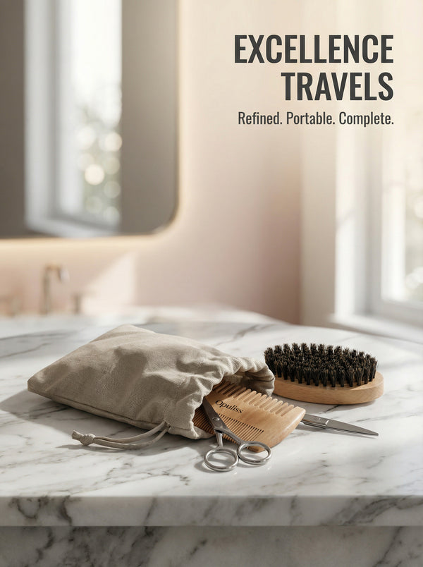 Pro Tools Men's Grooming Kit With Nylon Comb And Wooden Brush