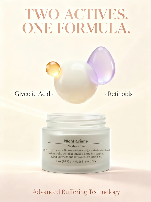 Night Renewal Creme All Skin Types Moisturizer Glycolic Acid Retinoids