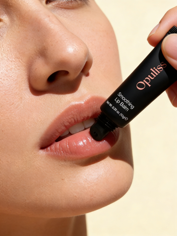 Opuliss Beauty Non Sticky Smoothing Lip Balm Vanilla Hydration For Dry Lips | High-performance vegan cosmetic for professional finish and skin-first wear. | Texture and formulation detail.