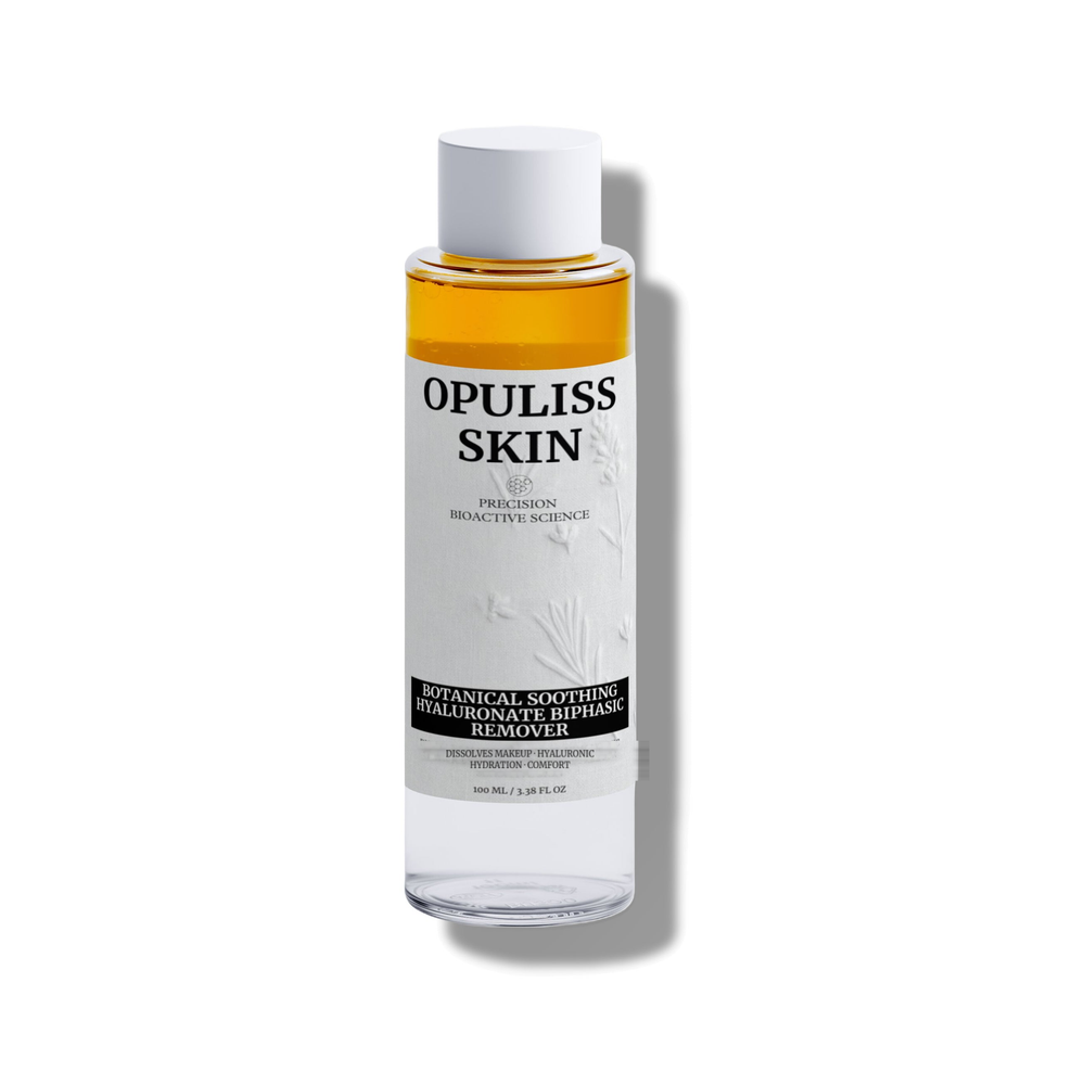 BOTANICAL SOOTHING HYALURONATE BIPHASIC REMOVER product bottle, front label, corrected wording