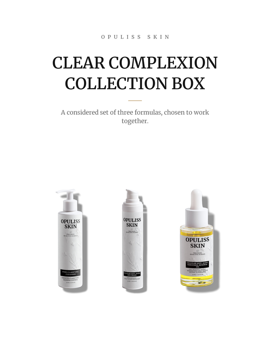Clear Complexion Collection Box, the formulas of the set shown together