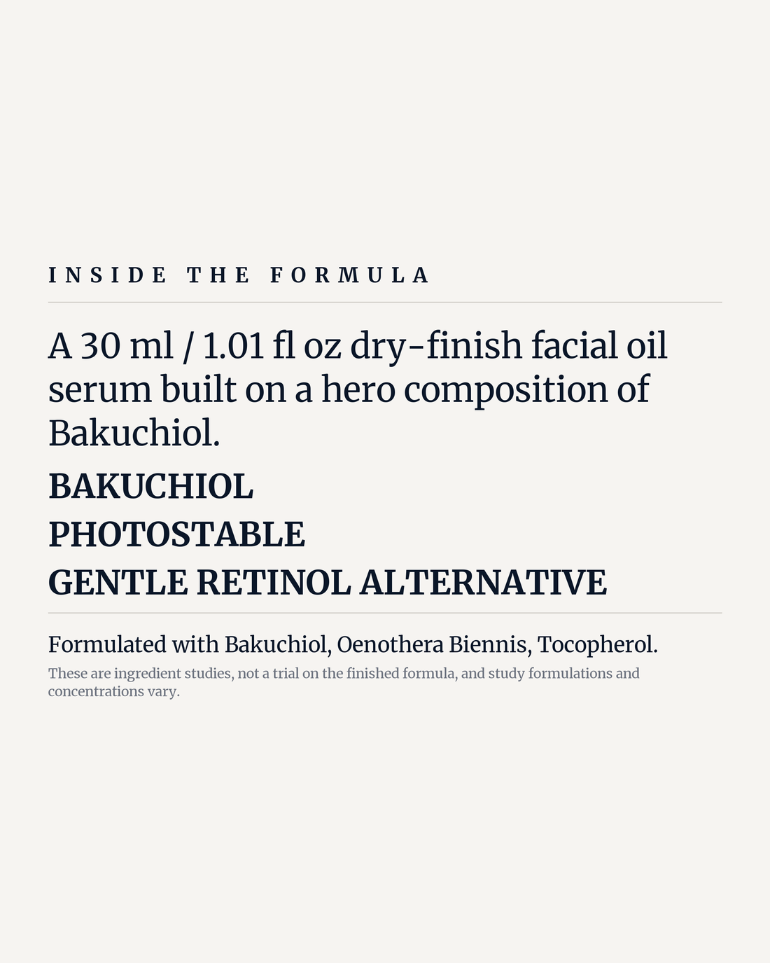 CELLULAR ANTI-AGING BAKUCHIOL RENEWAL OIL potency panel, bakuchiol, photostable, gentle retinol alternative