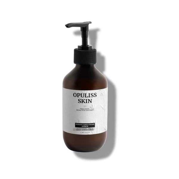 REPAIR HAND CREAM AMBER product bottle, front label, corrected wording